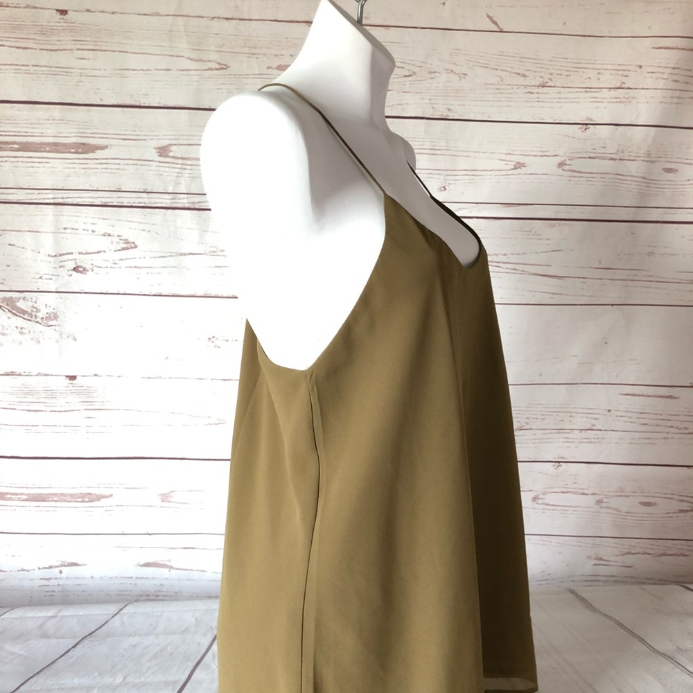 Racer back chiffon tank top green